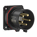 CEE NEO Anbaugerätestecker gerade 16A 5P 11h IP54 mit Käfigzugfeder-Technik und 75x75mm Flansch
