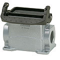 Wall mount housing B10, BB18, DD42 and MOB10 from aluminium, height 53mm with single locking system and nozzle 1xM20