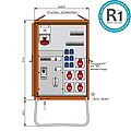 Verteilerschrank 69kVA mit 2 RCDs Typ B und RCD Typ A, 13 LS, 6 CEE-Abgänge 16-63A und 6 Schukos