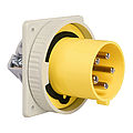 Waterproof panel appliance inlet straight 125A 5P 4h with screwed flange 130x130mm and pilot contact