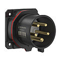 CEE NEO Anbaugerätestecker gerade 16A 5P 6h IP54 mit Schraubtechnik und 75x75mm Flansch