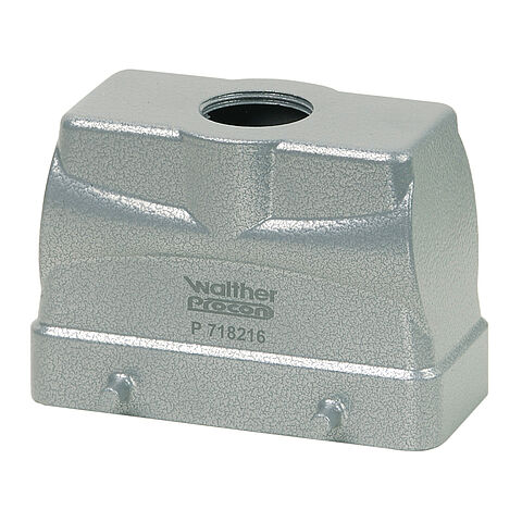 Tüllengehäuse B16, BA6, BB32, D40, DD72 und MOB16 aus Aluminium der Höhe 76mm mit Querverriegelungsnocken, 1xM40 Gewindebohrung und Kabeleinführung gerade