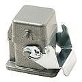 Panel housing straight A3, A4, A5 and D8 from zinc, height 24mm with spring cover, single locking system for male insert