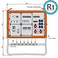 Beleuchtungsverteiler 44kVA mit RCD Typ B und 2 RCDs Typ A, digitale Zeitschaltuhr, 3 H-O-A-Schalter, 14 LS, 3 CEE-Abgänge 16-32A und 6 Schukos