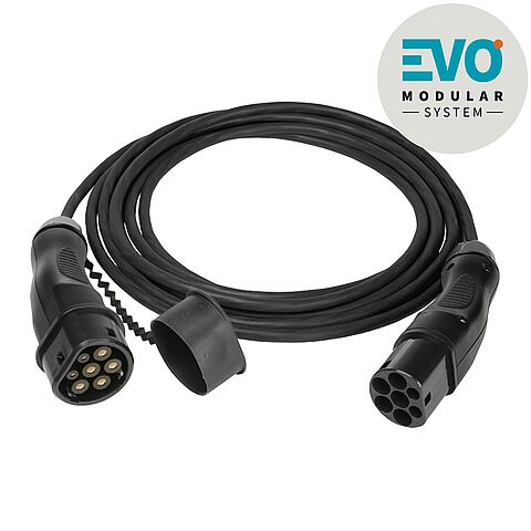 Ladeleitung EVO cable Mode 3 Typ 2 - Typ 2 11kW 3-ph. 400V IP44, 7,5m lang