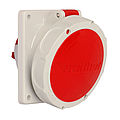 Waterproof panel socket angled 32A 5P 6h with flange 100x92mm