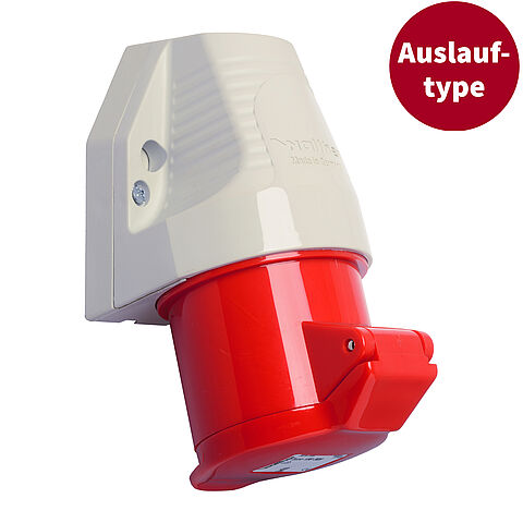 Wandsteckdose zur Außenbefestigung 32A 3P 9h mit einer Kabeleinführung oben