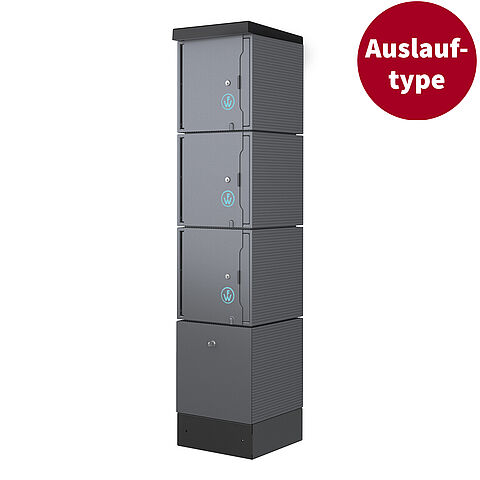 E-Bike Ladestation CUBE mit 3 Ladefächern und Münzkassierschloss