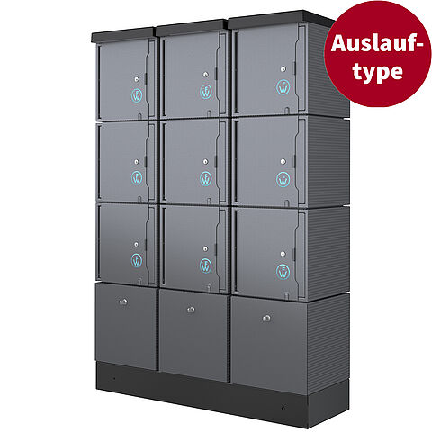E-Bike Ladestation CUBE mit 9 Ladefächern und Münzkassierschloss