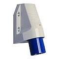 Wall appliance inlet for external fixing 63A 3P 6h with one top cable entry and pilot contact