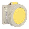 Waterproof panel socket straight 16A 3P 4h with flange 62x62mm