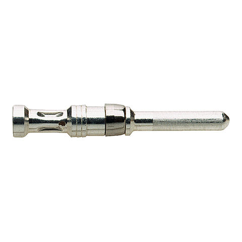 Stiftkontakt für Crimpanschluss der Baureihe MO 5P, versilbert und mit Anschlussquerschnitt 2,5qmm