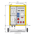 Mobiler Fest- und Marktplatzverteiler mit 3 RCDs TypA, 9 LS, 4 CEE-Abgängen 16-125A und 6 Schukos