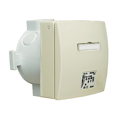 MONDO wall socket 16A 3P 6h built-in with flush-mounted socket, plaster-compensating flange and inscription label, in pearl white