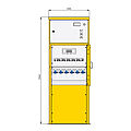 Kassiersäule mit 7 RCDs TypA, 7 LS, 6 elektronischen WS-Zählern und 6 CEE-Abgänge 16A