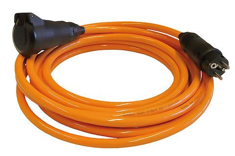 Protective contact cable with plug and coupler 16A 3P 250V IP54, length 25m, type H07BQ-F 3G2,5